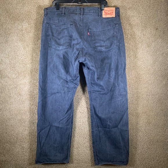 LEVI’S Mens Jeans Sz 40x30 Straight Leg 501 XX Button Fly Black Wash Red Tab - Picture 3 of 10